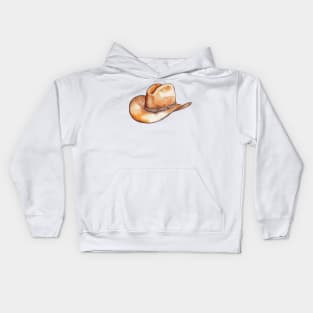 Watercolor cowboy hat Kids Hoodie